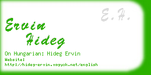 ervin hideg business card